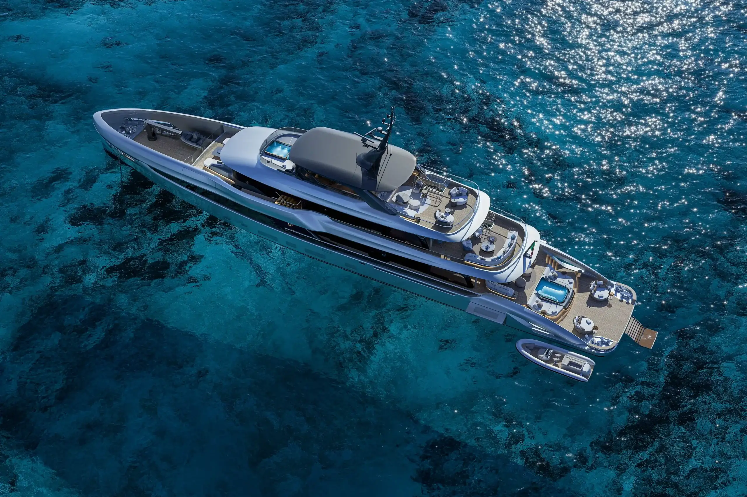 Photorealistic yacht visualization of the Project 53 exterior