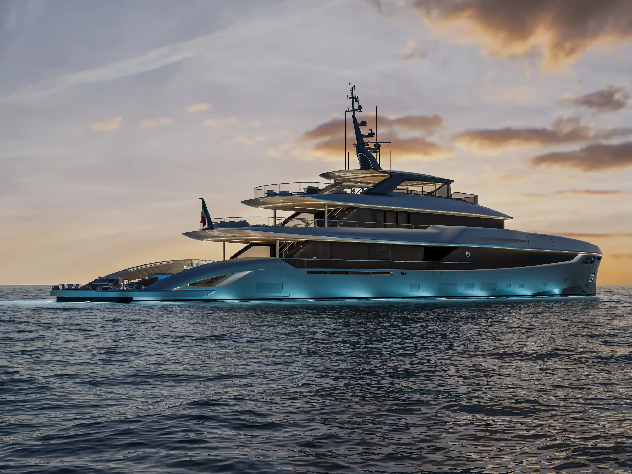 Baglietto Project 53 luxury yacht visualization