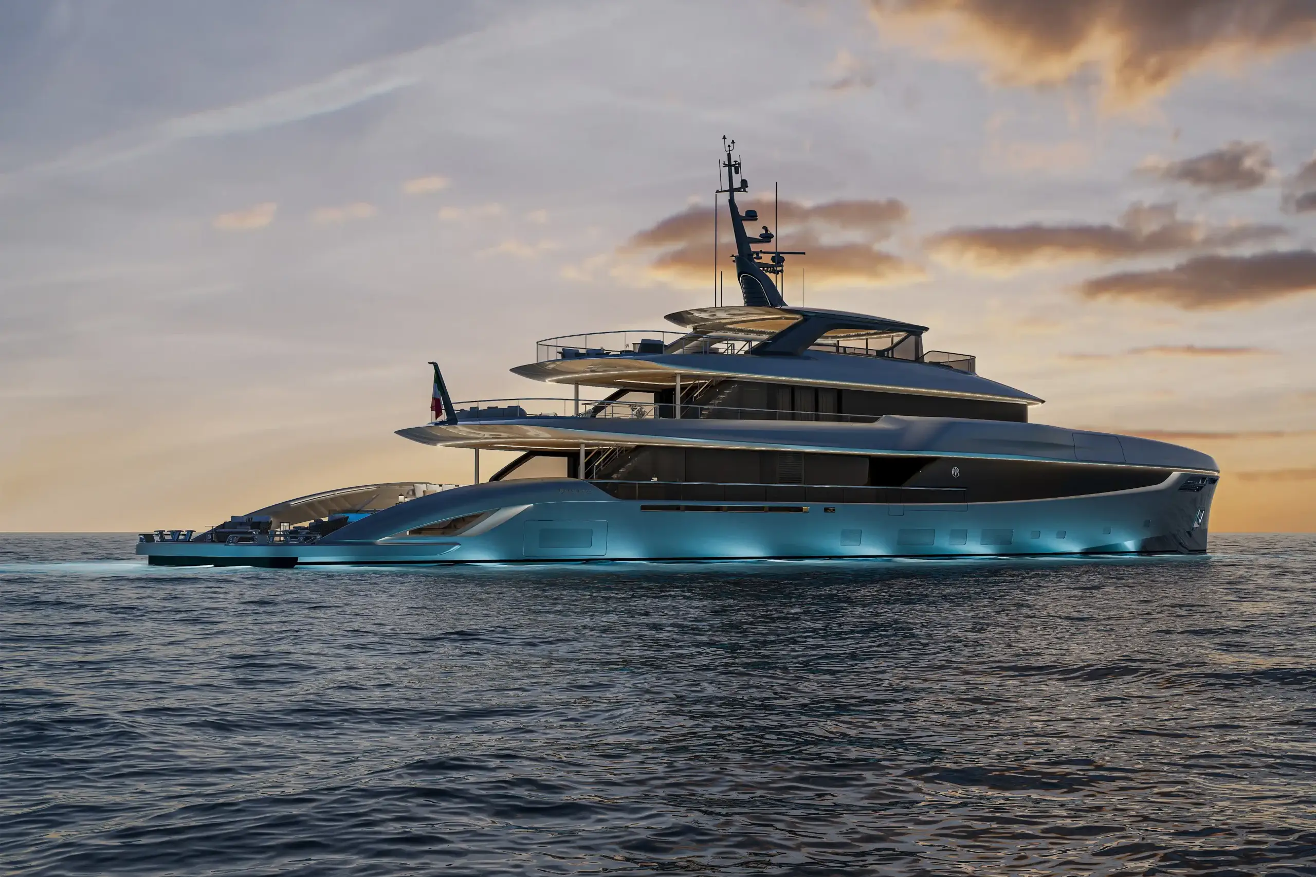 Baglietto Project 53 luxury yacht visualization