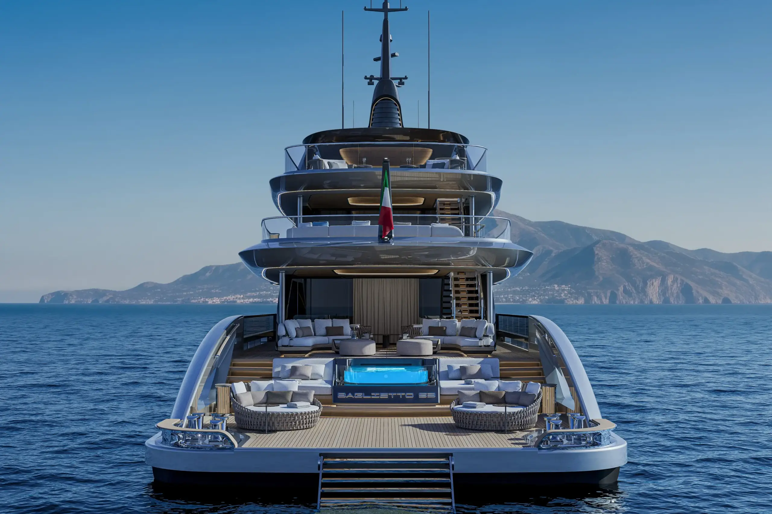 Baglietto Project 53 CGI yacht rendering