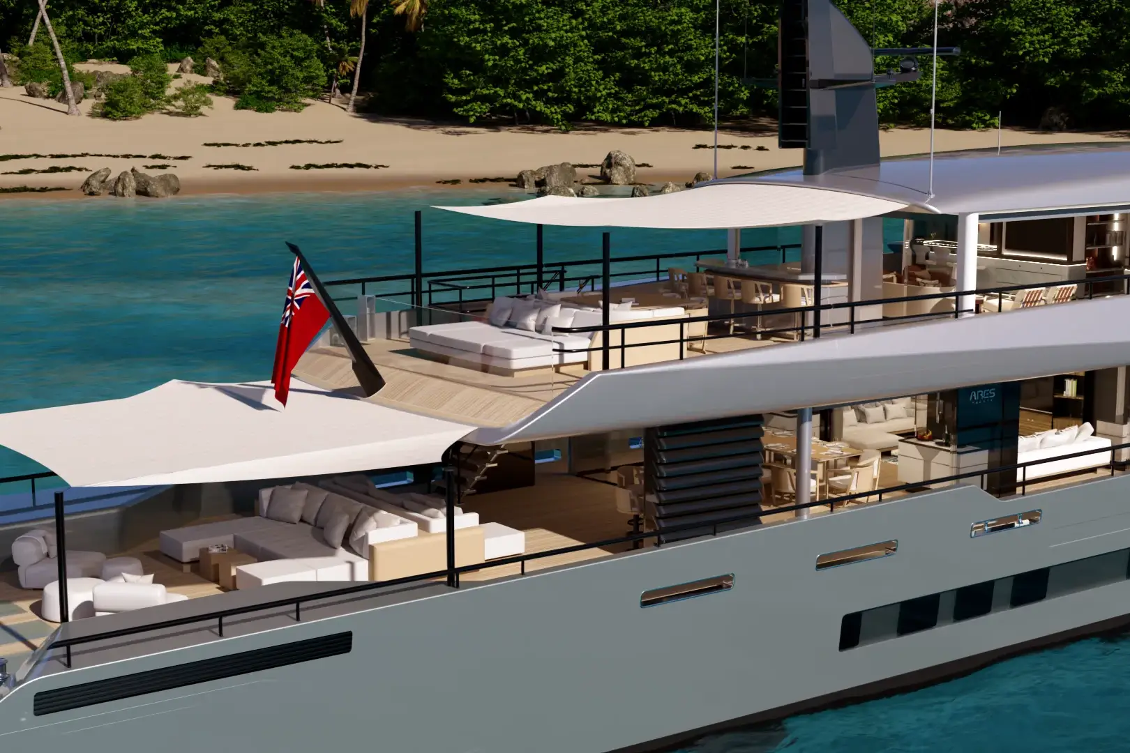 Spitfire superyacht with sculpted lines and GT-inspired proportions