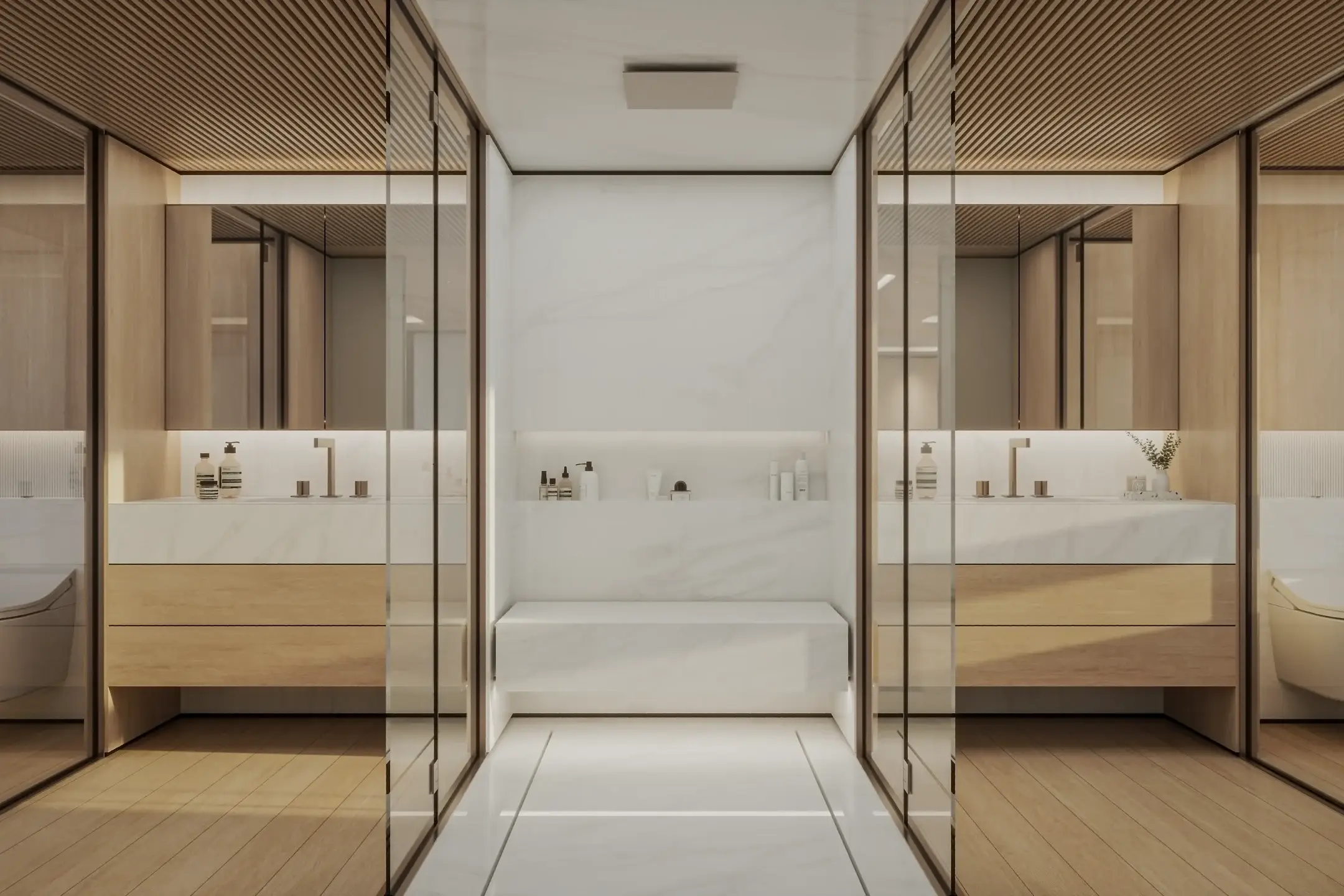 Baglietto DOM 155 guest cabin interior with premium finishes