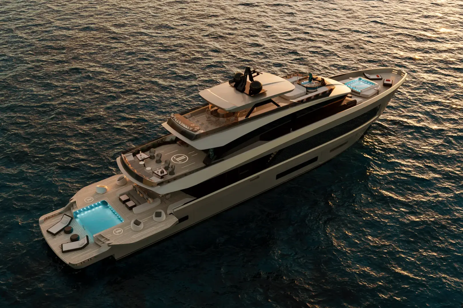Photorealistic yacht visualization of the Luis Lima