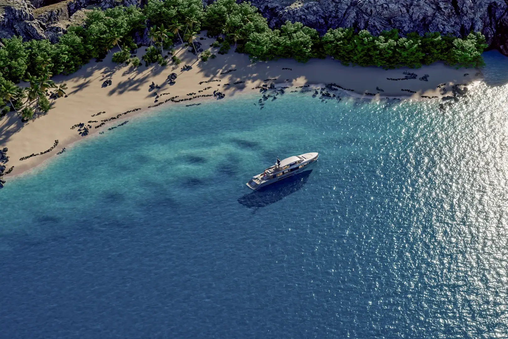 Spitfire yacht marketing visualization for product launch and client presentation