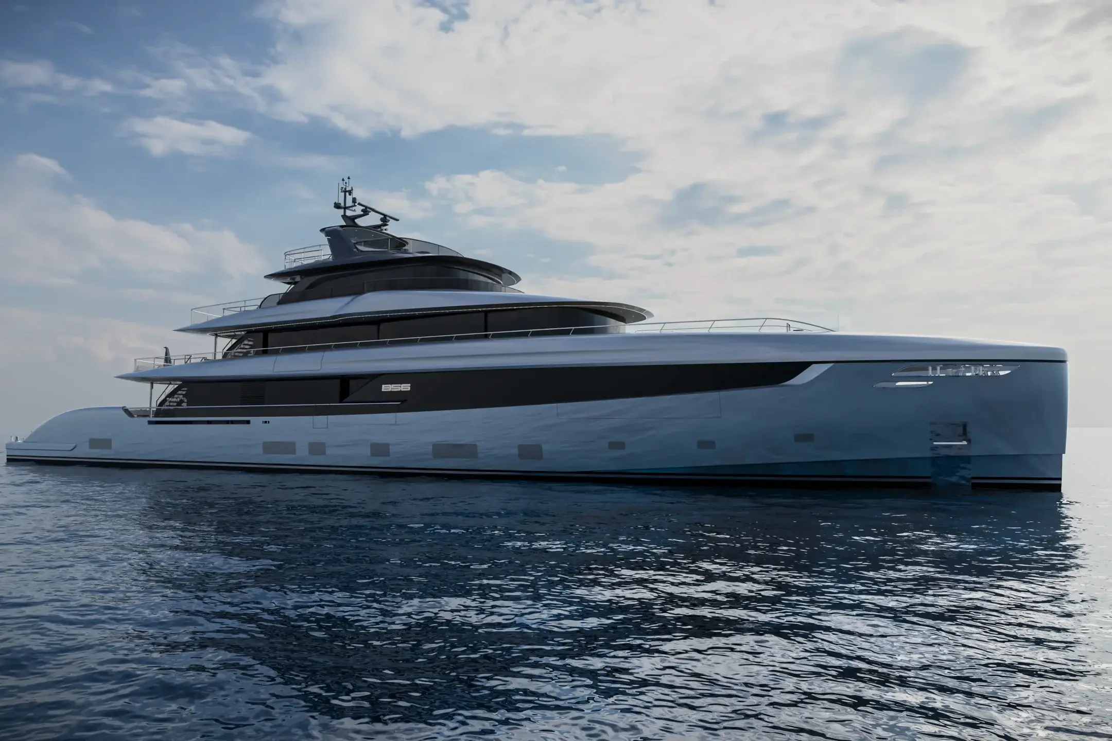 Cinematic marine visualization of Baglietto Project 58 at sea