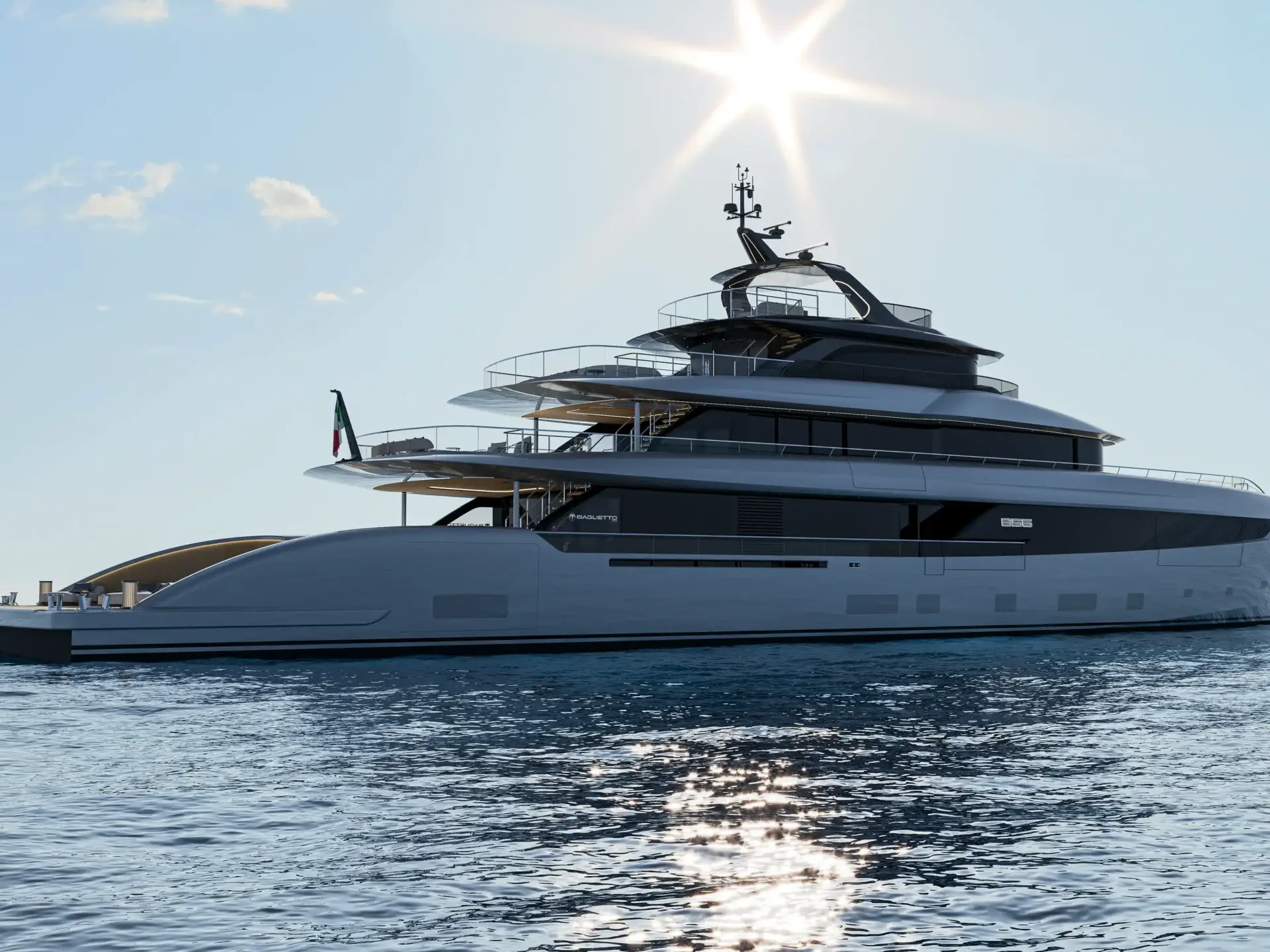 Baglietto Project 58 yacht animation by Meta Design Studio