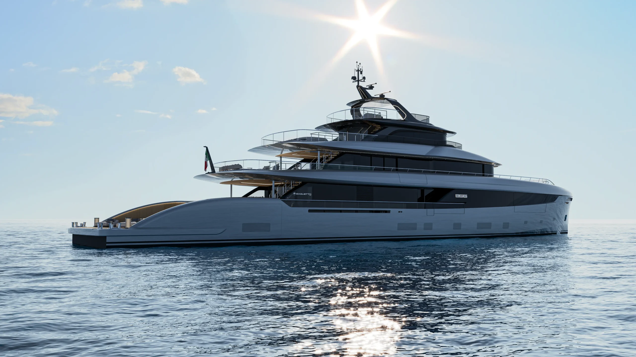 Baglietto Project 58 yacht animation by Meta Design Studio