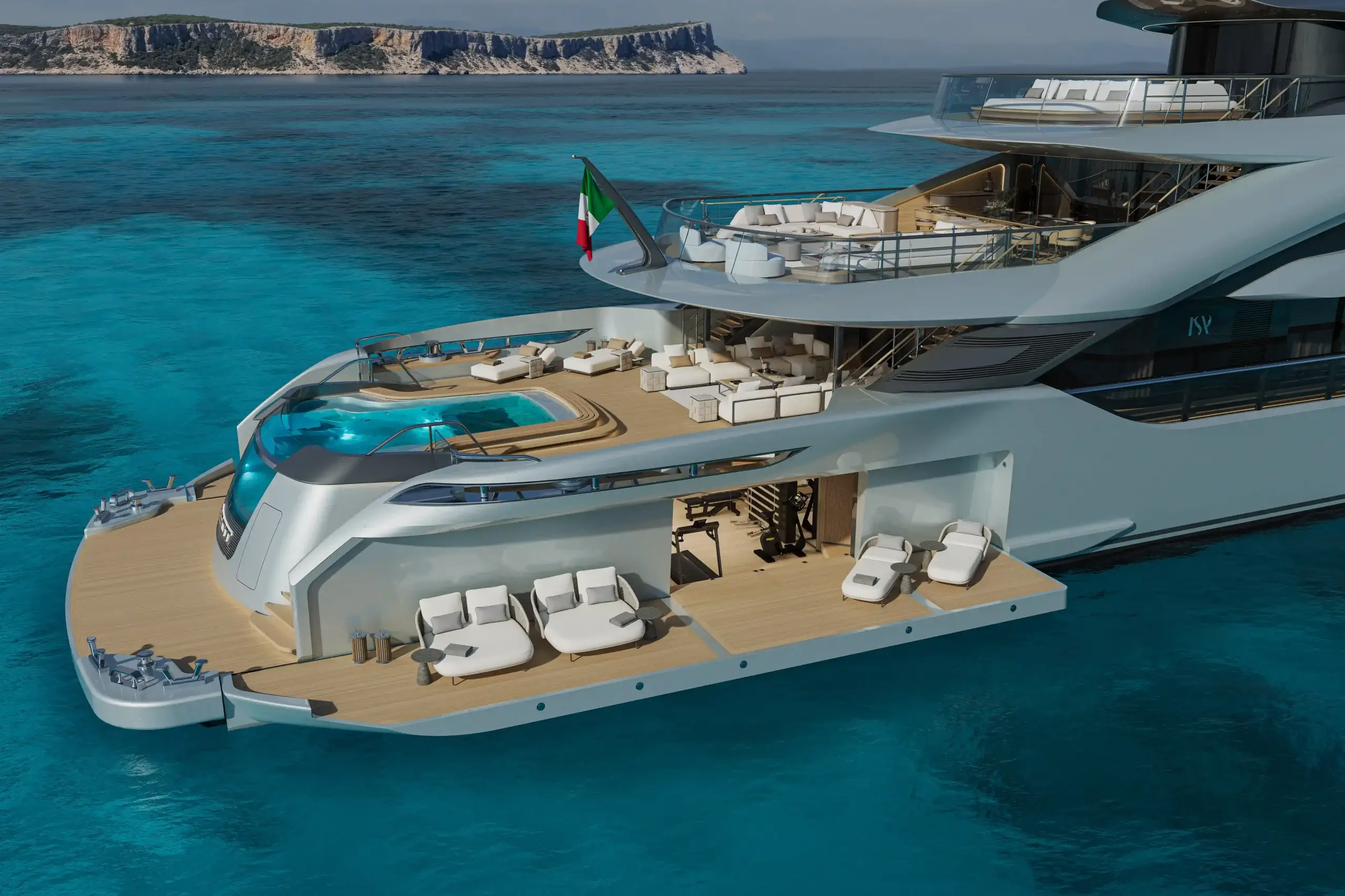 Contemporary Gran Turismo yacht design of the ISA GT66