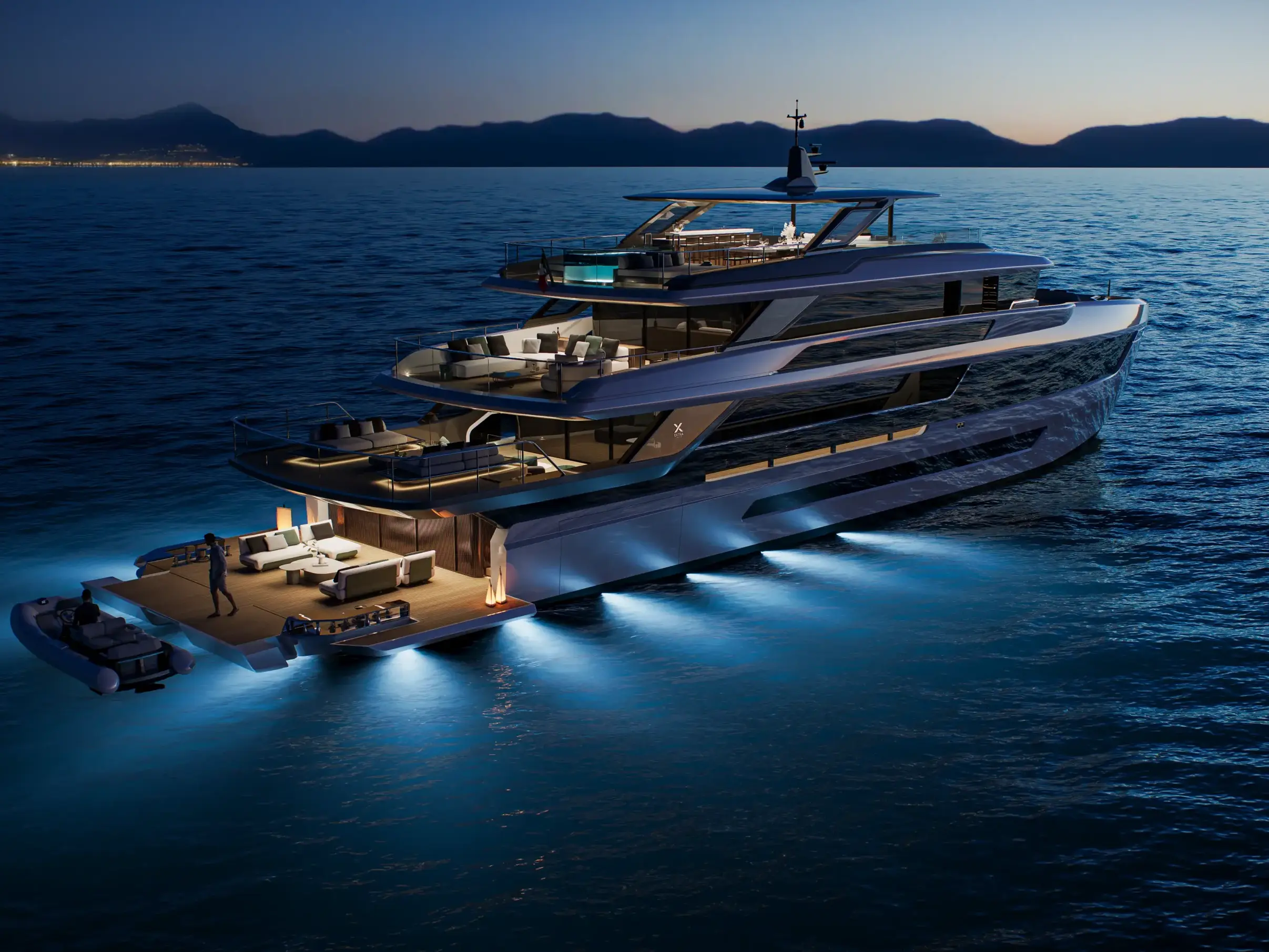 Extra X130 Triplex yacht animation by Meta Design Studio