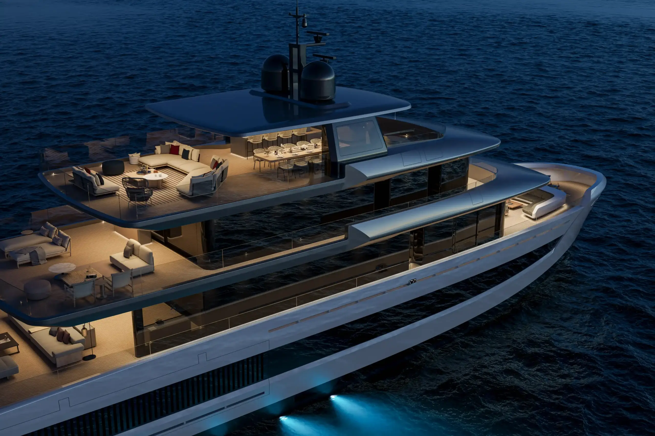 Extra X145 Global exterior rendering with panoramic glazing and modern styling