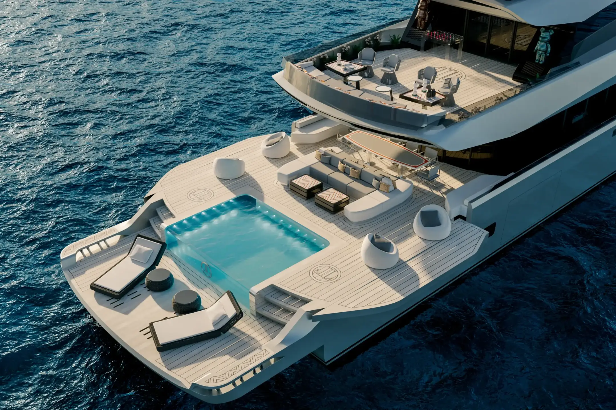 Cinematic yacht visualization of Luis Lima showcasing its exterior design